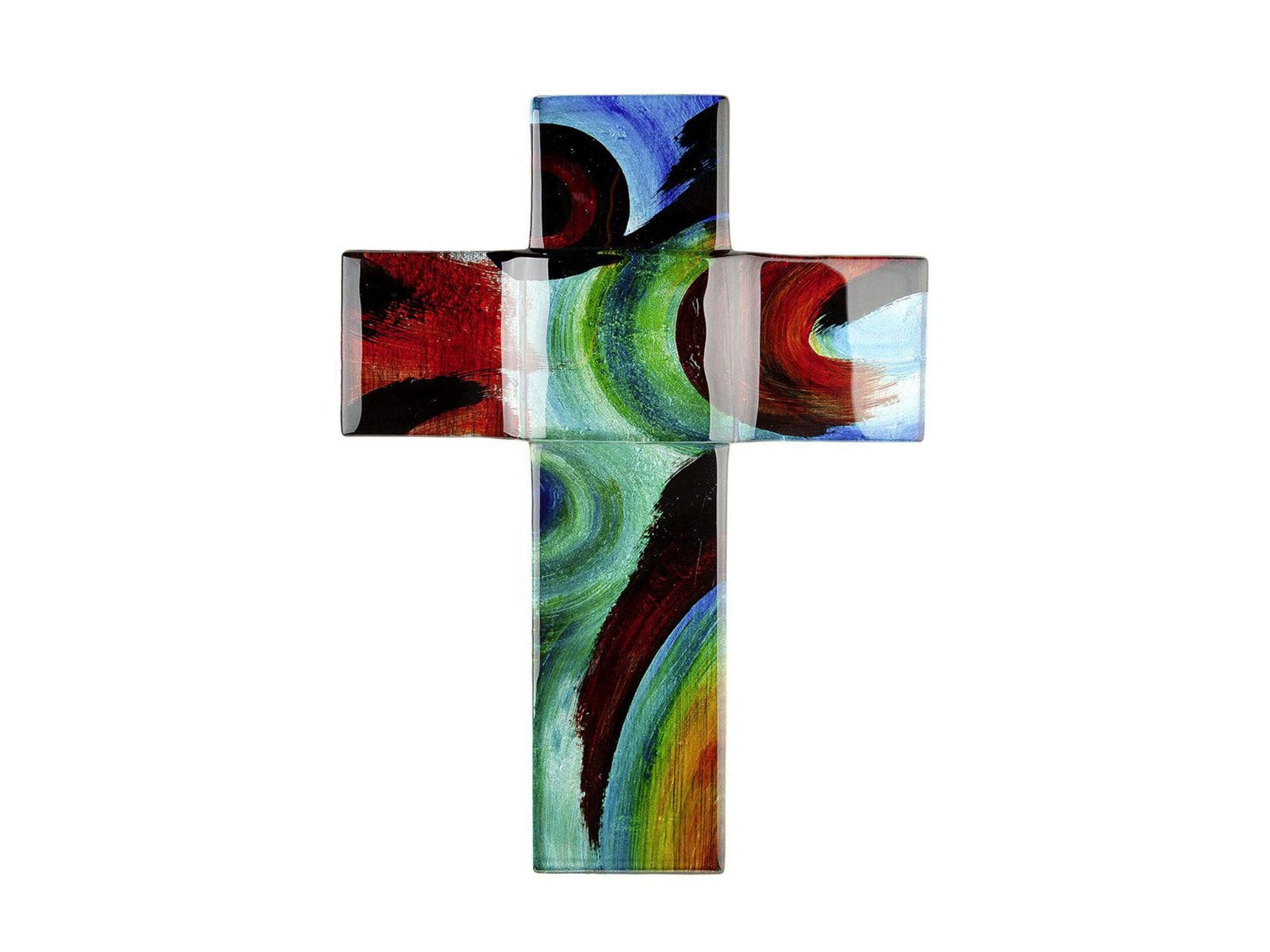 Persoonlijk Signaal Reis Muurdecoratie Kruis "Circle" | Glas | H. 34 cm | Esentimo