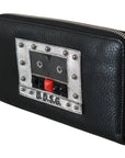 Dolce & Gabbana Elegant Black Leather Zip Continental Wallet