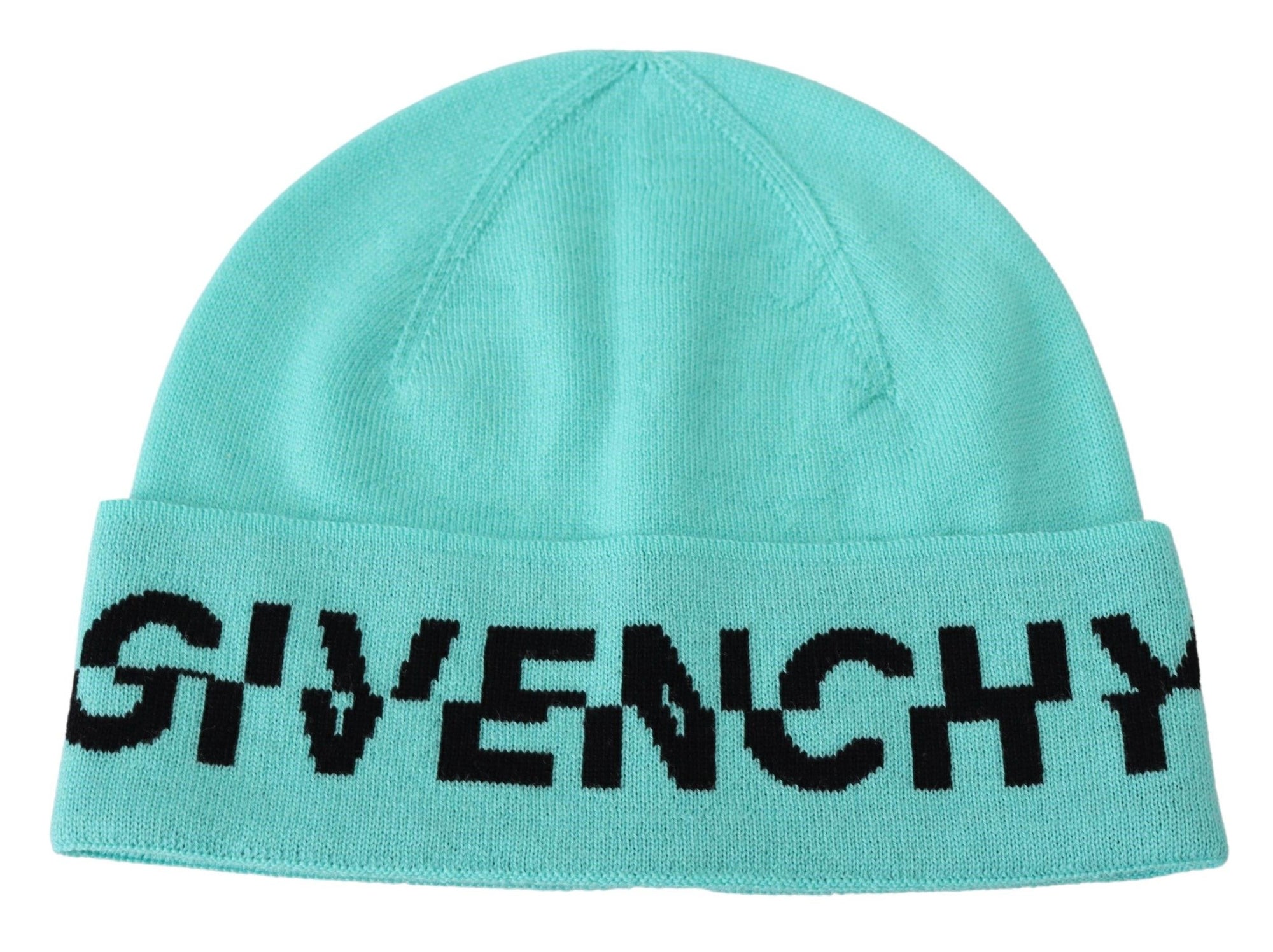 givenchy-aquamarine-green-wool-beanie-front