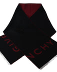 Givenchy - Unisex Wool-Silk Blend Scarf in Black and Bordeaux