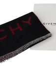 Givenchy - Unisex Wool-Silk Blend Scarf in Black and Bordeaux