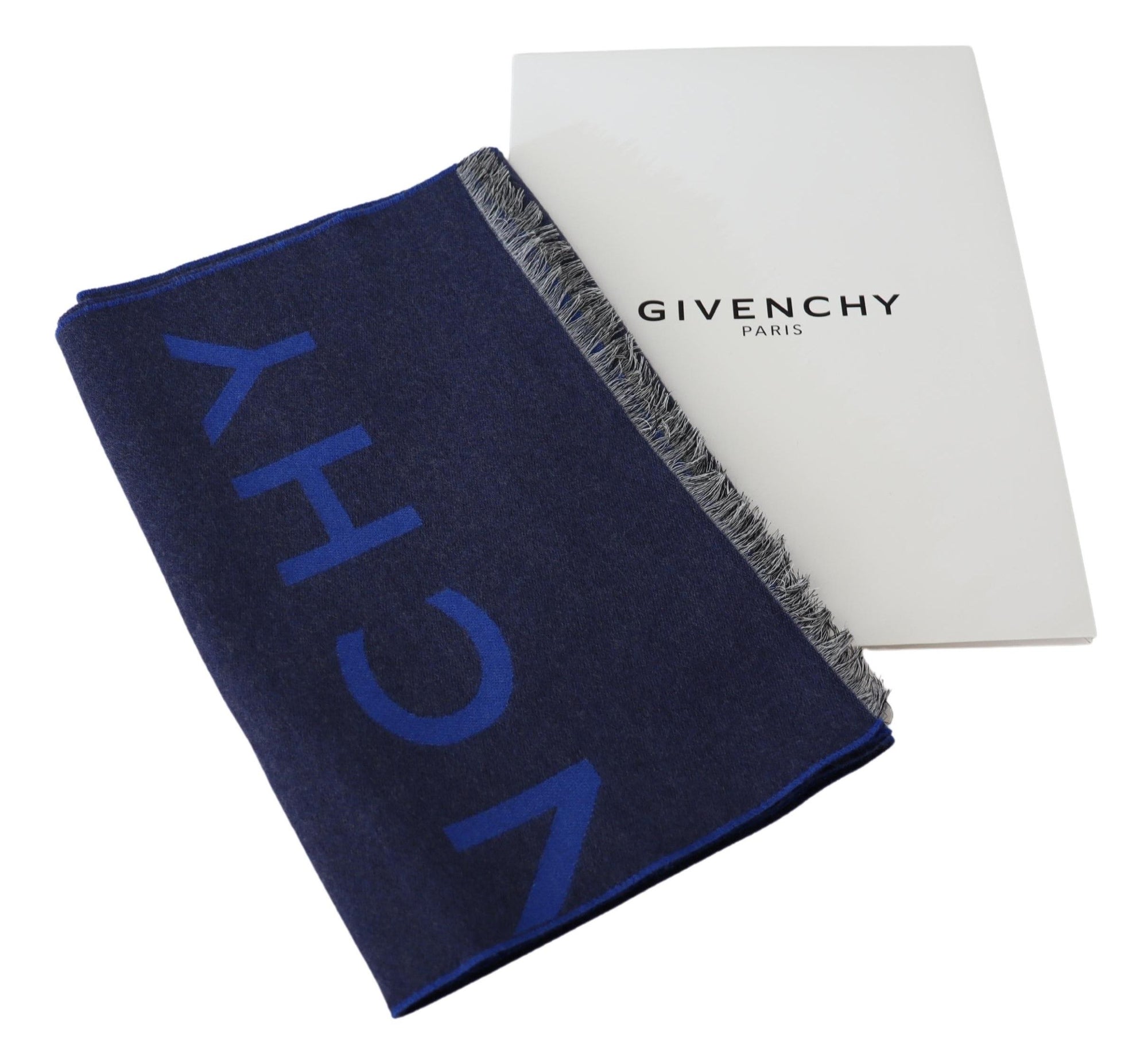 givenchy-elegant-blue-scarf-wool-silk-mix