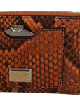 Dolce & Gabbana Elegant Python Patterned Leather Wristlet