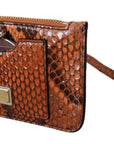 Dolce & Gabbana Elegant Python Patterned Leather Wristlet