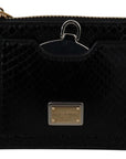 Dolce & Gabbana Elegant Python Pattern Leather Wristlet Wallet