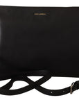 Dolce & Gabbana Elegant Black Leather Sling Shoulder Bag