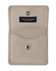 Dolce & Gabbana Chic White Leather Coin Case Wallet