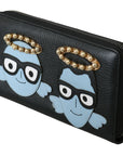 Dolce & Gabbana Elegant Black Leather Zip Wallet