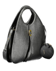 Coccinelle Elegant Black Leather Handbag with Removable Strap