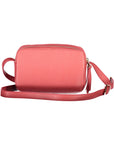 Coccinelle Elegant Pink Leather Shoulder Bag with Logo