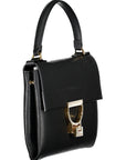 Coccinelle Chic Black Leather Handbag with Twist Lock