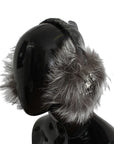 Dolce & Gabbana Elegant Fur and Crystal Ear Muffs