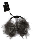 Dolce & Gabbana Elegant Fur and Crystal Ear Muffs