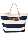 Dolce & Gabbana Chic Striped Beatrice Tote Handbag