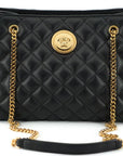 Versace - Black Quilted Nappa Leather Tote Bag