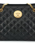 Versace Elegant Quilted Nappa Leather Tote Bag