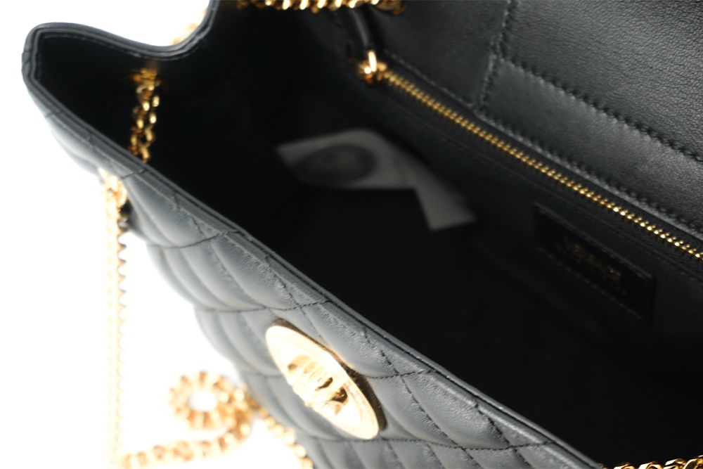 Versace - Black Quilted Nappa Leather Tote Bag