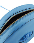 Versace Chic Blue Leather Round Shoulder Bag