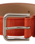 Dolce & Gabbana - Orange Suede Leather Belt with Engraved Buckle