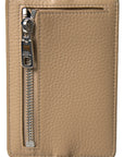 Dolce & Gabbana Elegant Beige Leather Cardholder Wallet