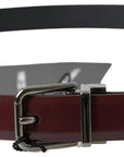 Dolce & Gabbana - Bordeaux Leather Belt with Metal Buckle