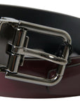 Dolce & Gabbana - Bordeaux Leather Belt with Metal Buckle