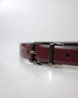 Dolce & Gabbana - Bordeaux Leather Belt with Metal Buckle