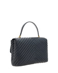 PINKO Elegant Black Calf Leather Handbag