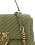 PINKO Emerald Elegance Calf Leather Handbag