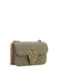 PINKO Chic Mini Love Bell Shoulder Bag in Noce Green