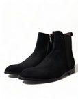 Dolce & Gabbana Elegant Black Velvet Mid-Calf Boots