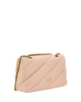 PINKO Elegant Light Pink Quilted Shoulder Bag