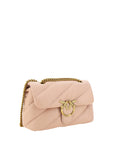 PINKO Elegant Light Pink Quilted Shoulder Bag