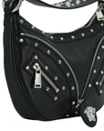 Versace Elegant Black Leather Hobo Shoulder Bag