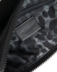 Dolce & Gabbana Elegant Black Nylon & Leather Pouch