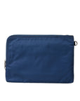 Dolce & Gabbana Elegant Blue Nylon Zipped Clutch