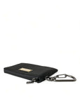 Dolce & Gabbana Elite Black Nylon & Leather Pouch with Logo Detail