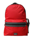 Dolce & Gabbana Elegant Red Nylon-Leather Backpack