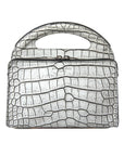 Balenciaga Metallic Silver Alligator Leather Mini Bag