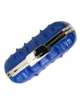 Balenciaga Electric Blue Crocodile Skin Clutch