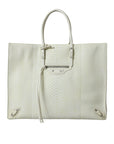 Balenciaga Chic Python Leather Tote in White & Yellow