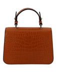 Jimmy Choo Croc-Embossed Leather Bag - Amber Orange