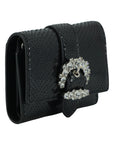 Jimmy Choo Black - Croc Embossed Leather Wallet