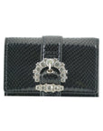 Jimmy Choo Black - Croc Embossed Leather Wallet