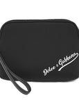 Dolce & Gabbana - Sleek Black Neoprene cosmetic bag with Calfskin Details