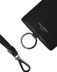 Dolce & Gabbana - Black Leather Lanyard Card Holder Wallet