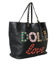 Dolce & Gabbana - Black BEATRICE Leather Shopping Tote