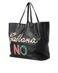 Dolce & Gabbana - Black BEATRICE Leather Shopping Tote