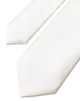 Dolce & Gabbana White Solid 100% Silk Adjustable Tie