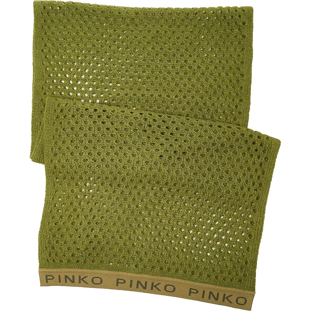 pinko-green-mesh-scarf-logo-detail